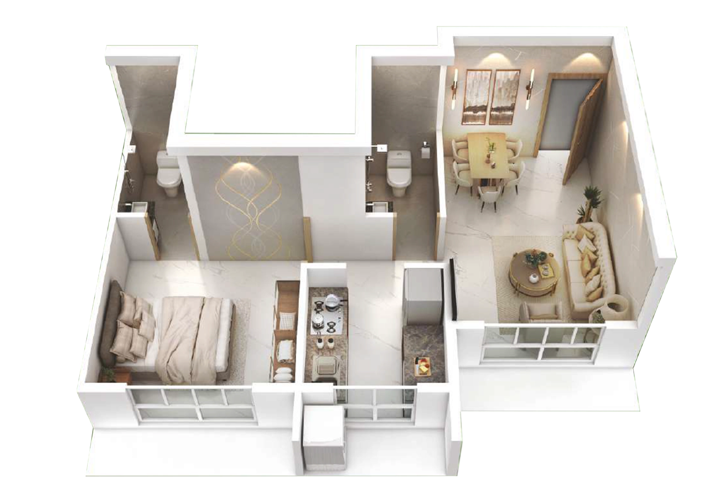 1 BHK Floor Plan