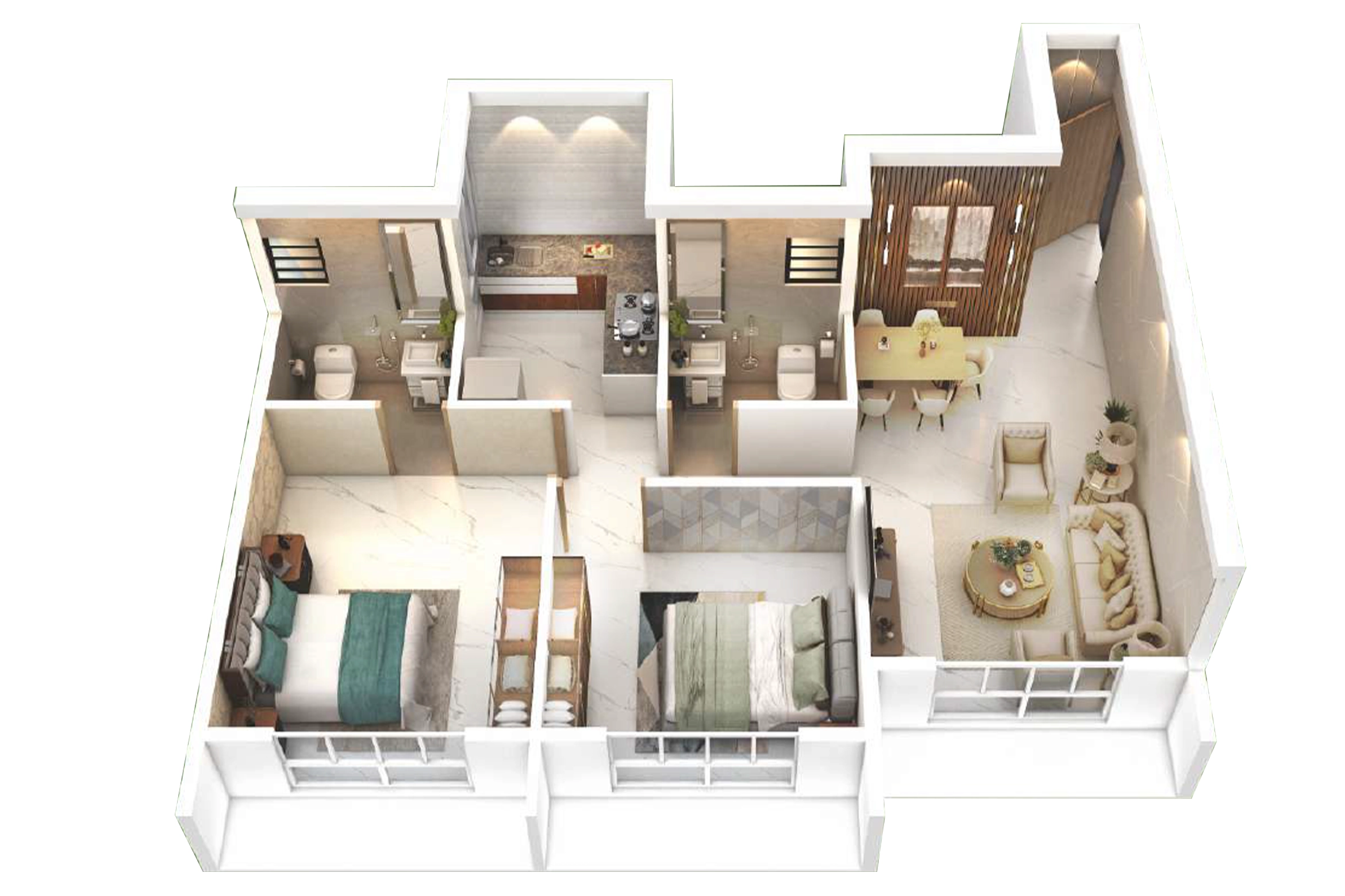 2 BHK Floor Plan